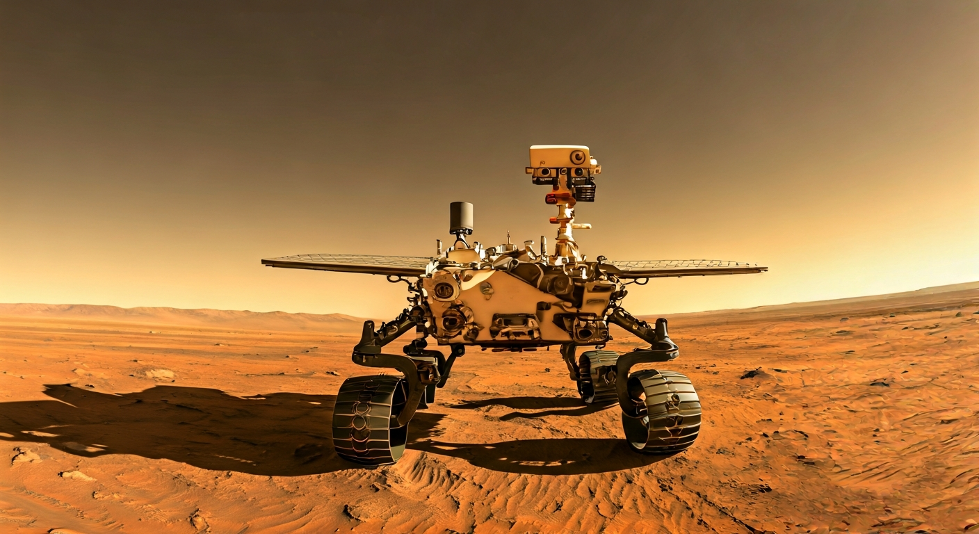 European Rover Nearing Mars Surface Sample Collection