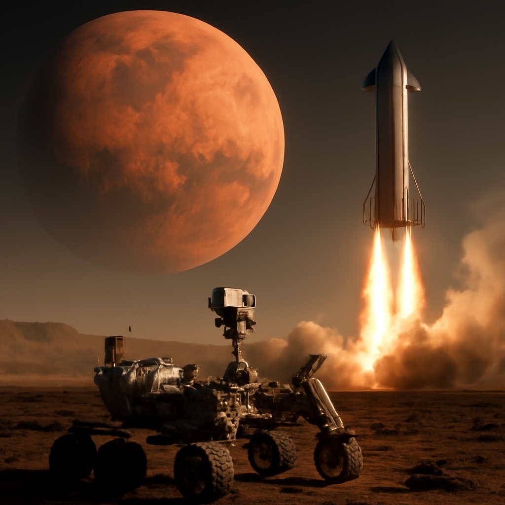 Mars's Carbon Enigma & The Multi-Planetary Imperative: From Robotic Tactility to Starship's Roar