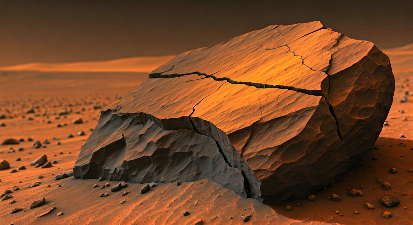 Mars Rover Accidentally Breaks Rock, Reveals Yellowish Surprise