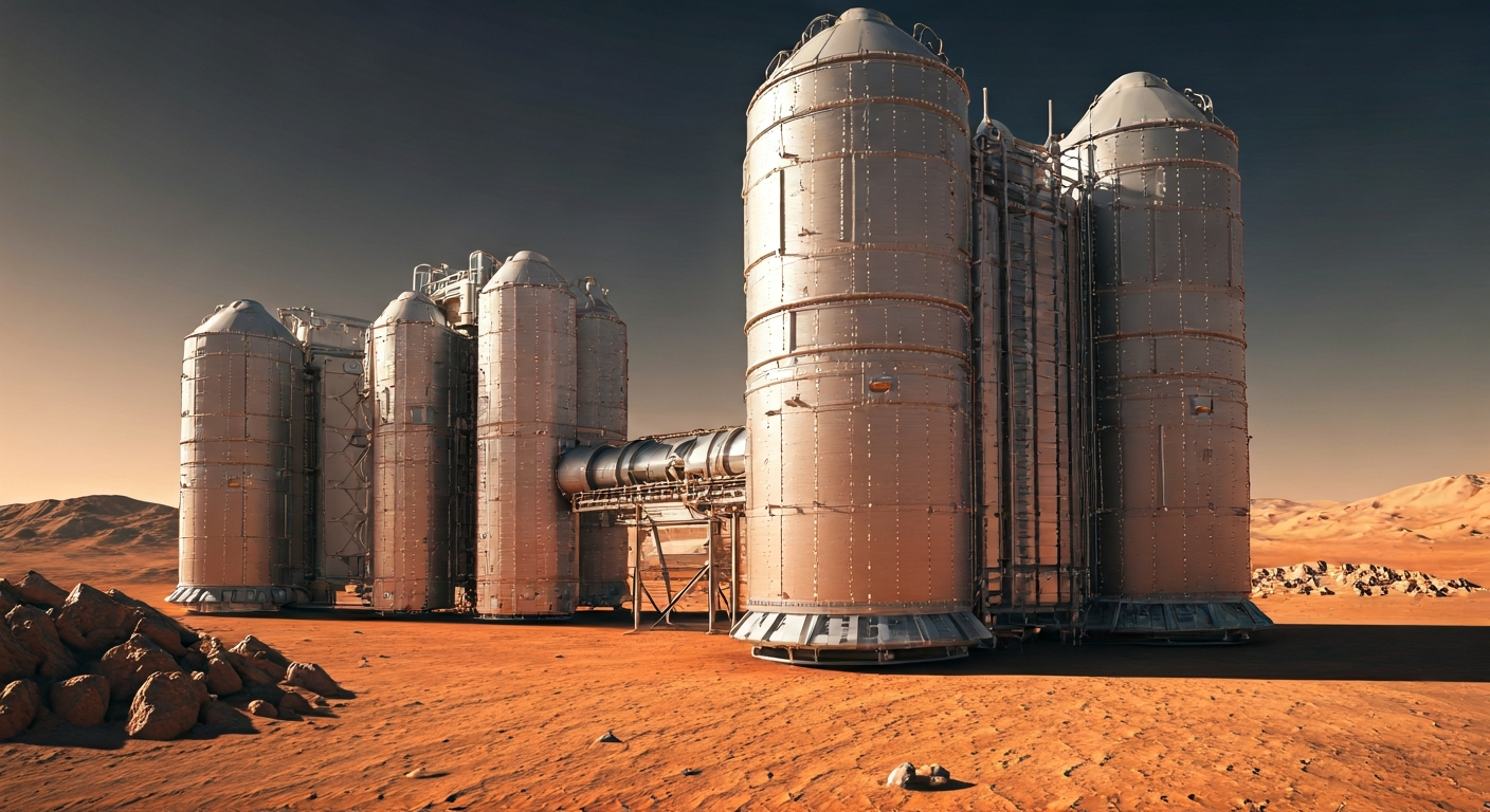 In-situ (ISRU) production on Mars (concept).