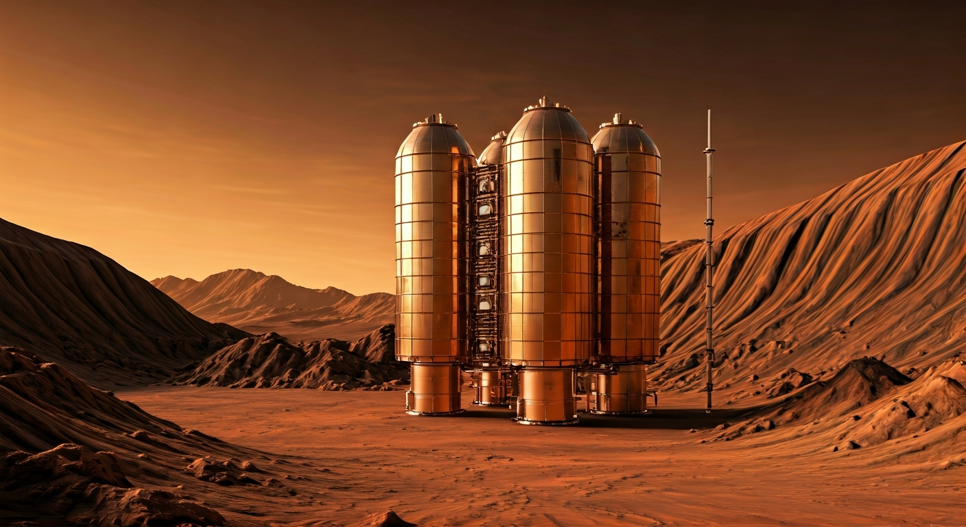 In-situ (ISRU) production on Mars (concept).