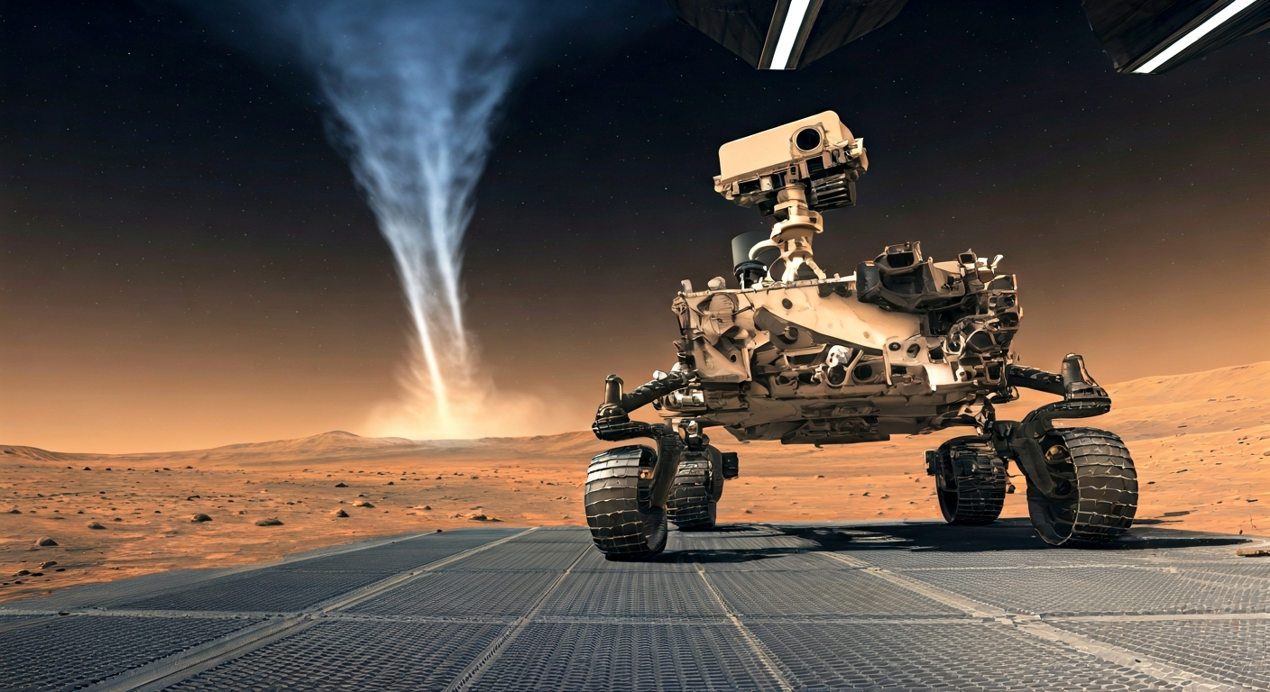 Perseverance Rover Captures Martian Dust Devil Event