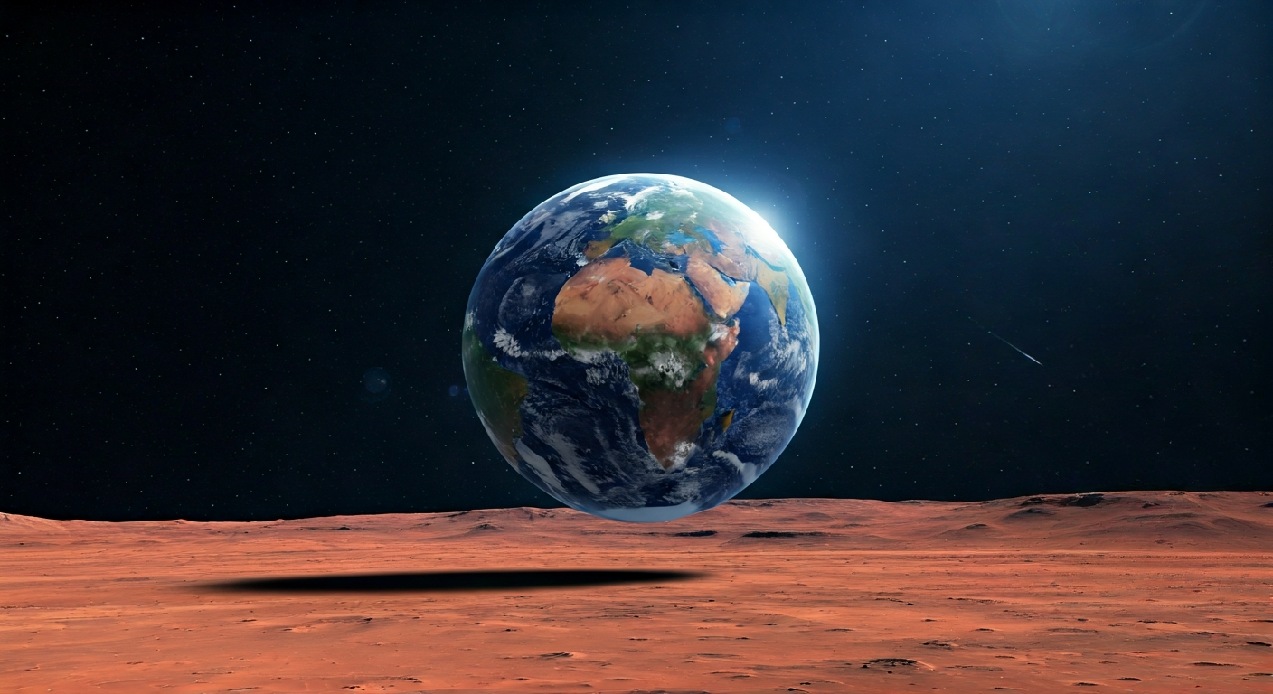 Tianwen-1 Returns Earth-Moon Photo from Martian Orbit