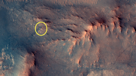 Perseverance Rover Reaches Marathon Distance on Mars, Photographed from Orbit