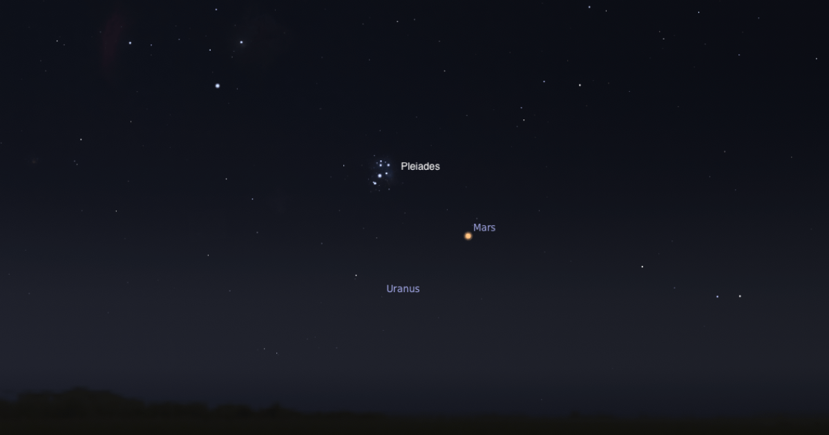 Mars and Pleiades Grace Pre-Dawn Sky