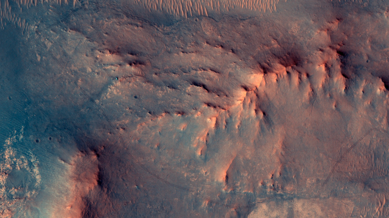 Mars Orbiter Captures Perseverance Rover Crossing Marathon Milestone